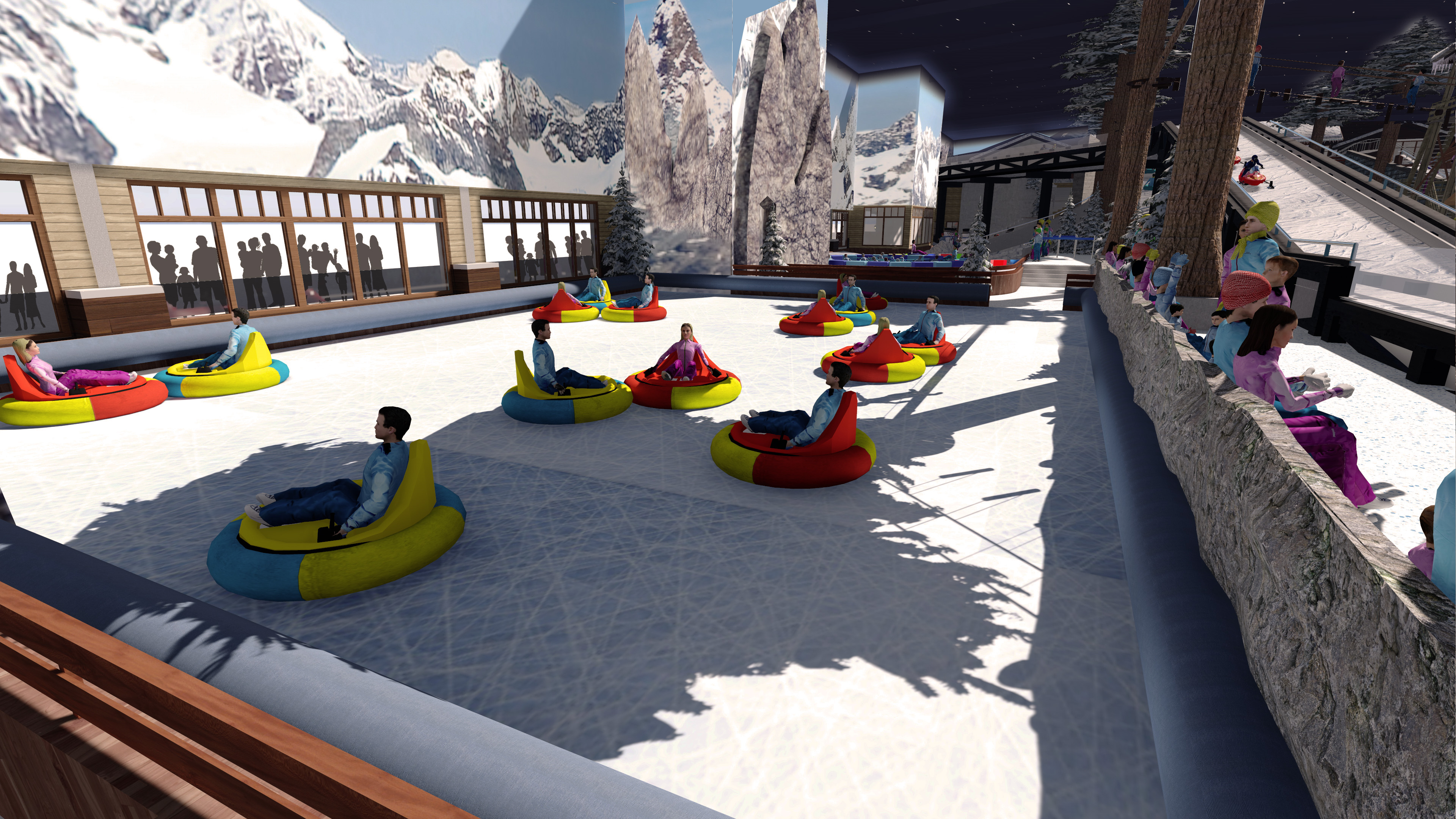 Indoor snow themepark - Snowplay Bumper Cars on Ice