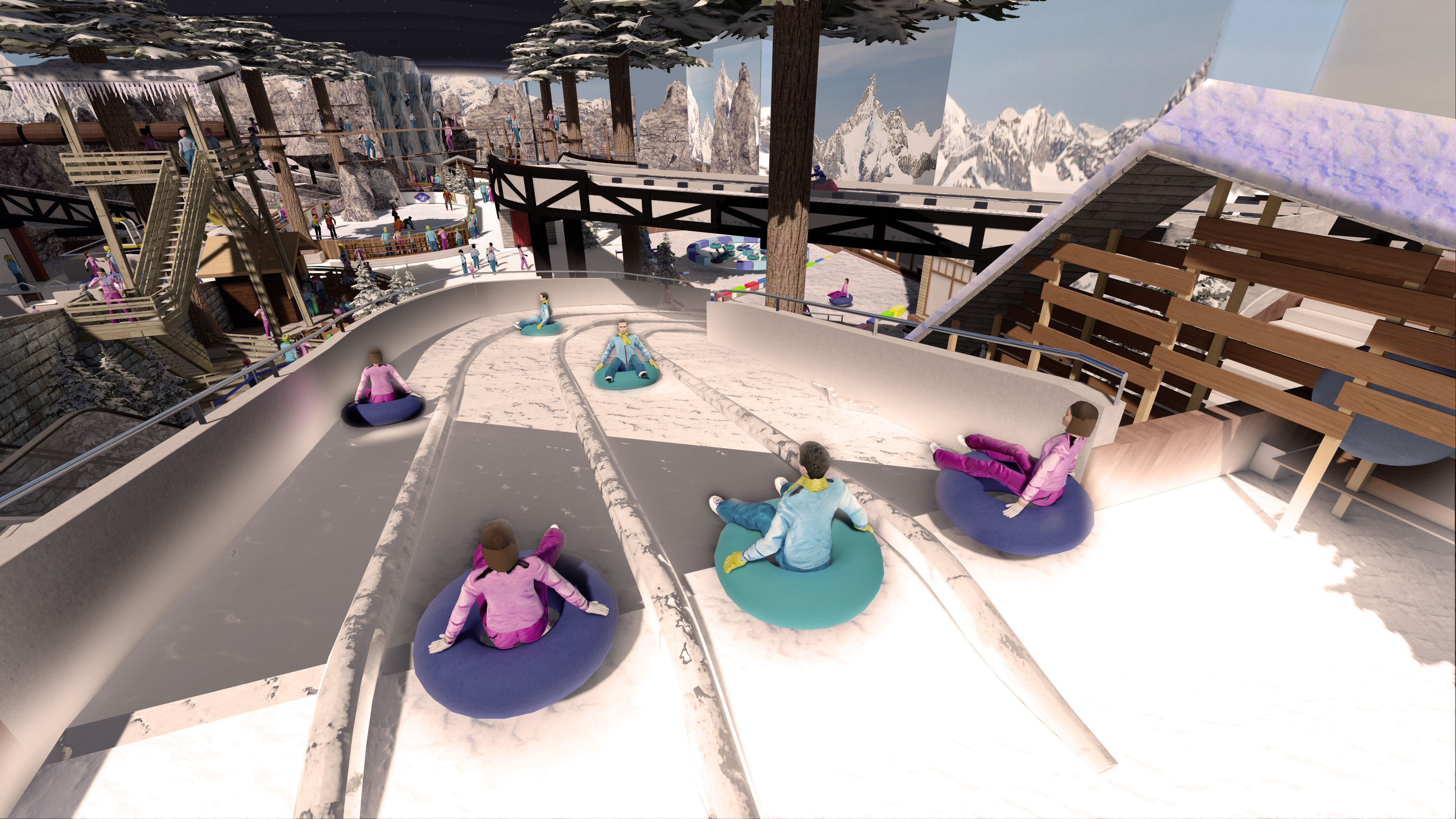Indoor snow themepark - Snowplay Curved Slides